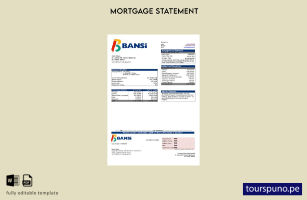 listo para imprimir México Banco Bansi declaración de hipoteca Plantilla Word y 